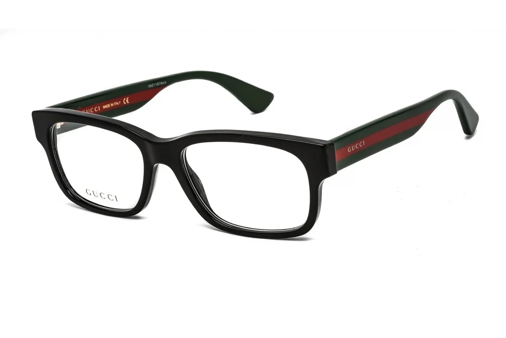 NWT Gucci GG0343O-007 Black Rectangular 57mm Glasses